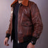 Men's Aviator A-2 American Forces G1 Distressed Brown Bomber Leather Jacket