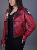 Hnadmade Inspired Women Vi Jacket Arcane Legends Cosplay Costume Red Leather Jacket