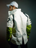 Mens White and Green Apex Leather Jacket