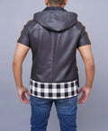Riku Cosplay Costume Hooded Leather Jacket