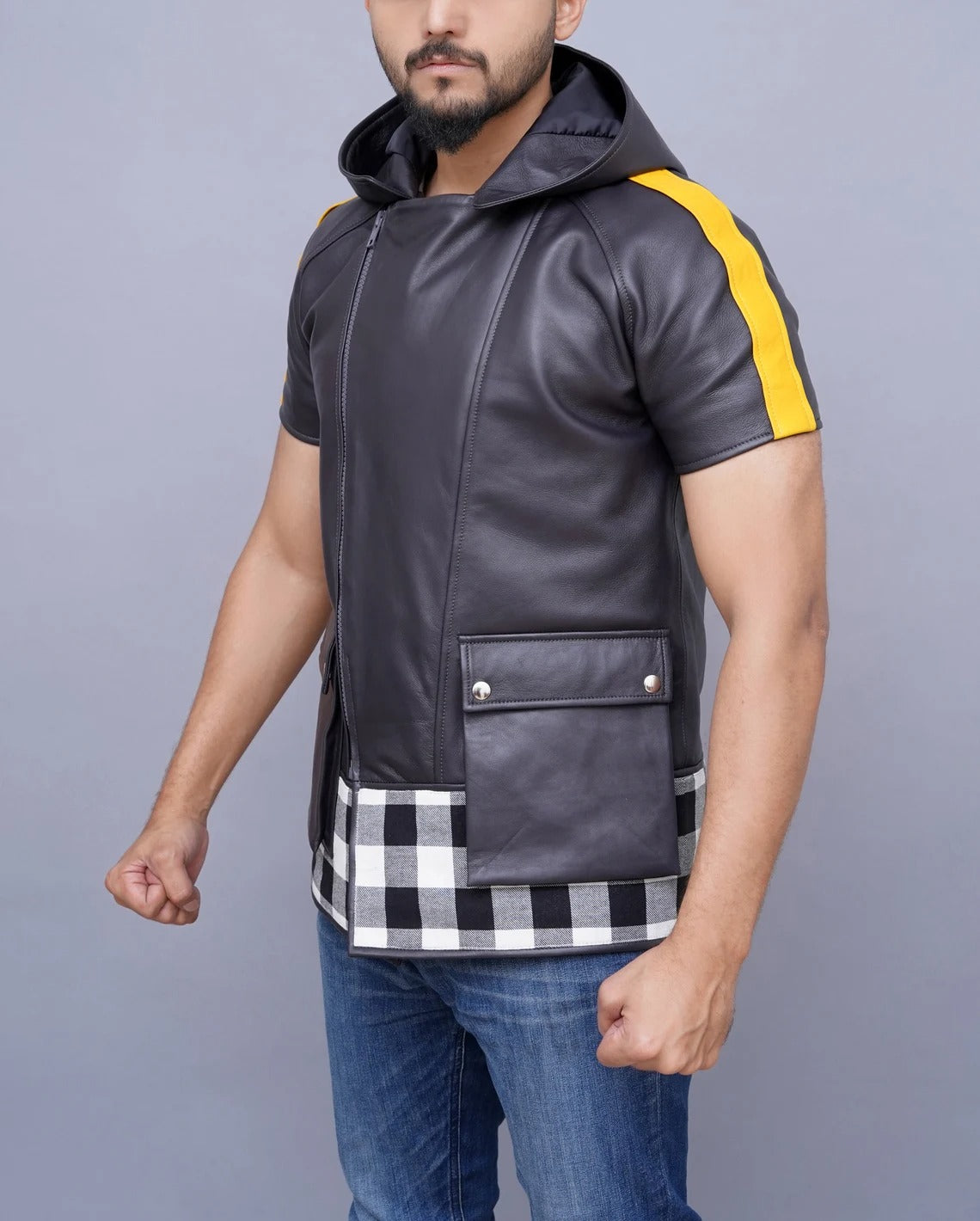 Kingdom III Riku Cosplay Costume Hooded Leather Jacket – Fanzilla Jackets