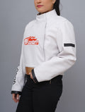 Handmade Women Racer Miku Jacket | Good Smile Racing Costume White Leather Jacket