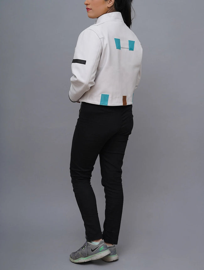 Women Inspired Racer Miku Good Smile Racing Costume White Leather Jacket