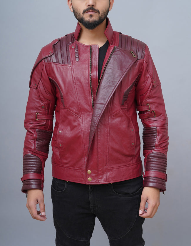 Guardians of the Galaxy 2 Star‑Lord Maroon Leather Jacket | LJB