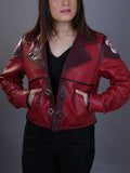 Hnadmade Inspired Vi Jacket | Arcane League Of Legends Cosplay Costume Red Leather Jacket