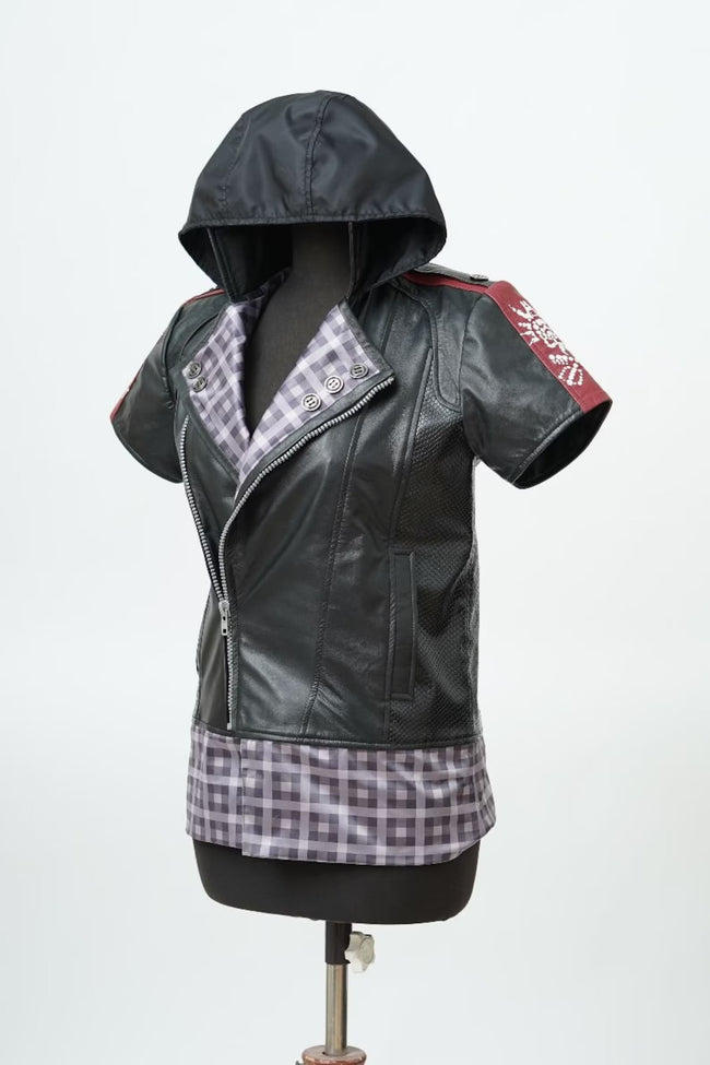 Men's Yozara Inspired Black Leather Kingdom Cosplay Costume Jacket 