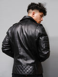 Mens Genuine Leather Biker Motorcycle Leather Jacket