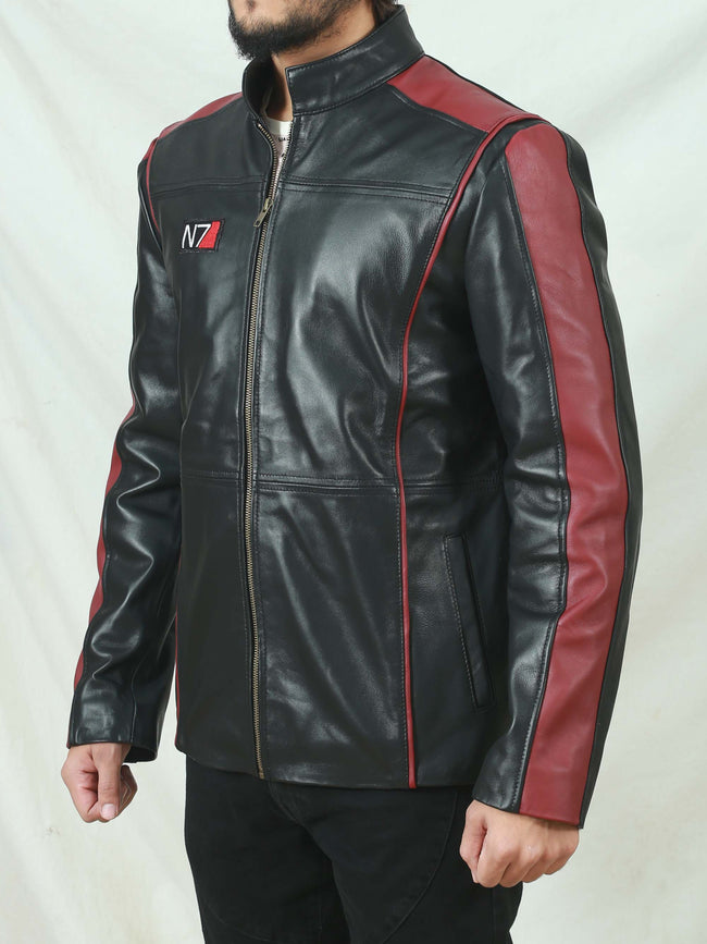 Mens Mass Effect Motorcycle Inspired Leather Jacket