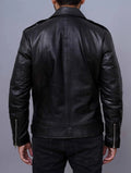Men's Negan Inspired Brando Motorcycle Black Leather Jacket