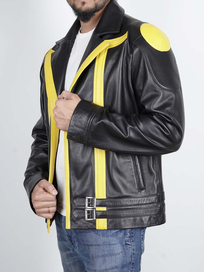Mens Poke Spark Yellow Team Leader Jacket Anime Costume Cosplay Outfit