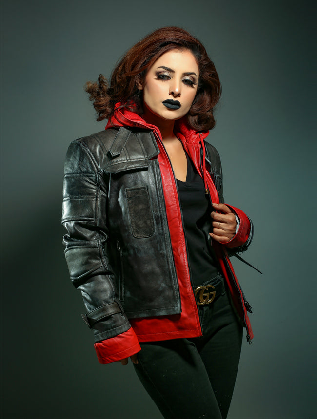 Arkham Knight Red Hooded Jacket for Women 