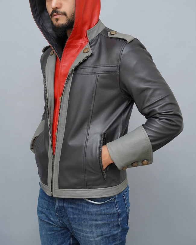 Hooded style Kingdom Hearts Sora 4 Leather Jacket