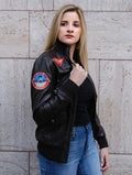 Top Gun Leather Jacket for Womens