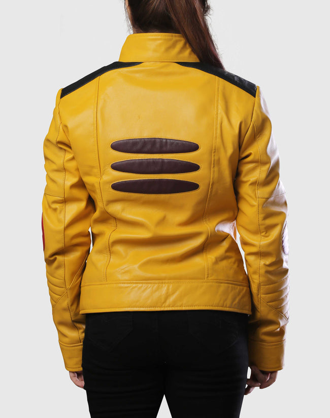 Womens Inspired Yellow Leather Jacket