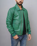 American Forces G1 Green flight Bomber Leather Jacket