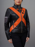 costume cosplay black leather jacket