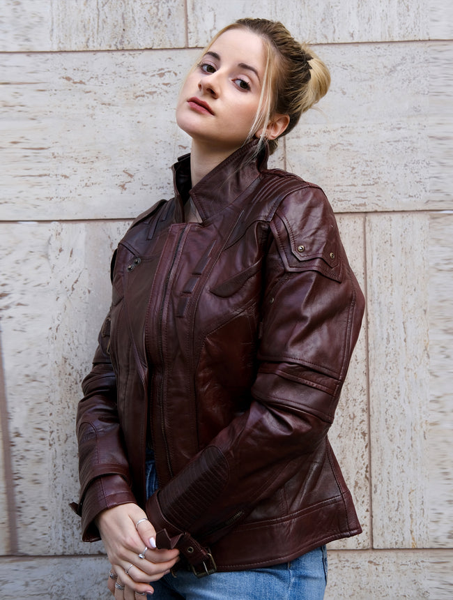 Womens Red Star Lord Leather Jacket