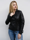 Womens Black biker Leather Jacket
